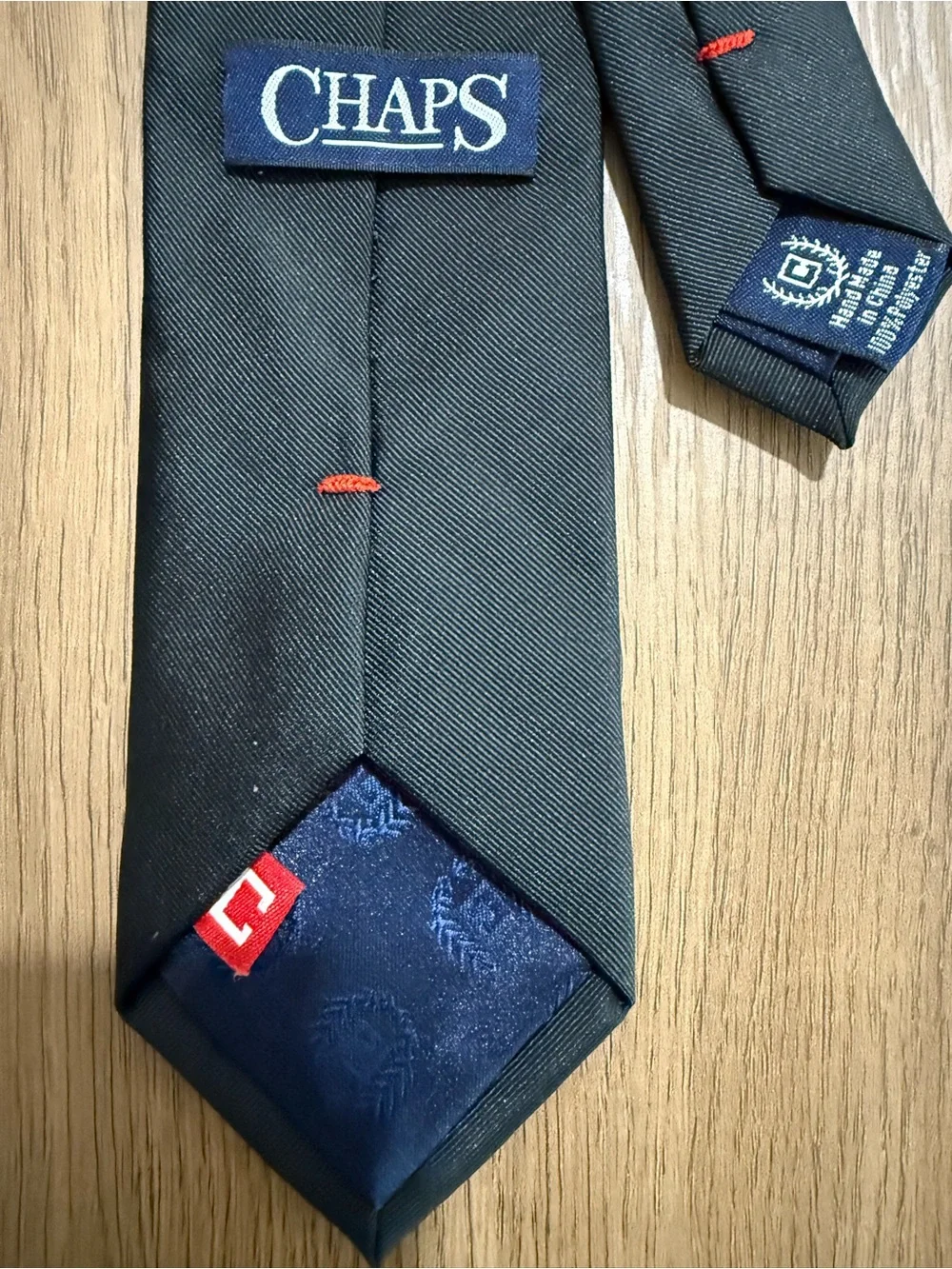 Chaps Black Kids Solid Neck Clip Tie